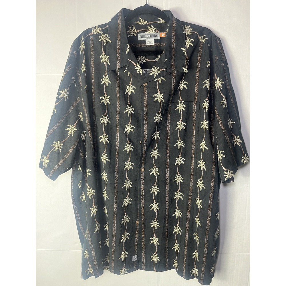 Quik Silver Edition Mens Short Sleeved Button Up Hawiian Style Shirt Sz XXL